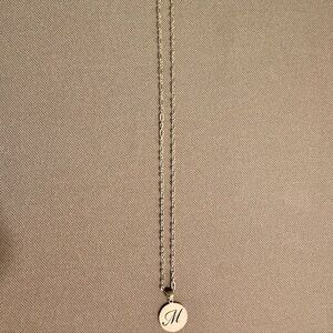 Sterling Silver “M” Initial Necklace
